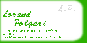 lorand polgari business card